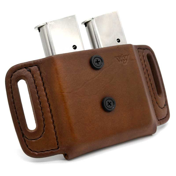 Double Mag Pancake Holster | Wright Leather Works LLC - Wright Leather