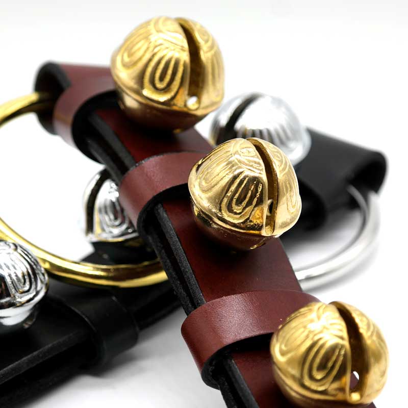 Brass Sleigh Bells - D Ring, Scissor Clip or Door Hanger - Large